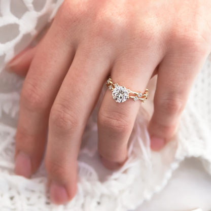 2 CT Round Three Stones Lab Grown Diamond Engagement Ring