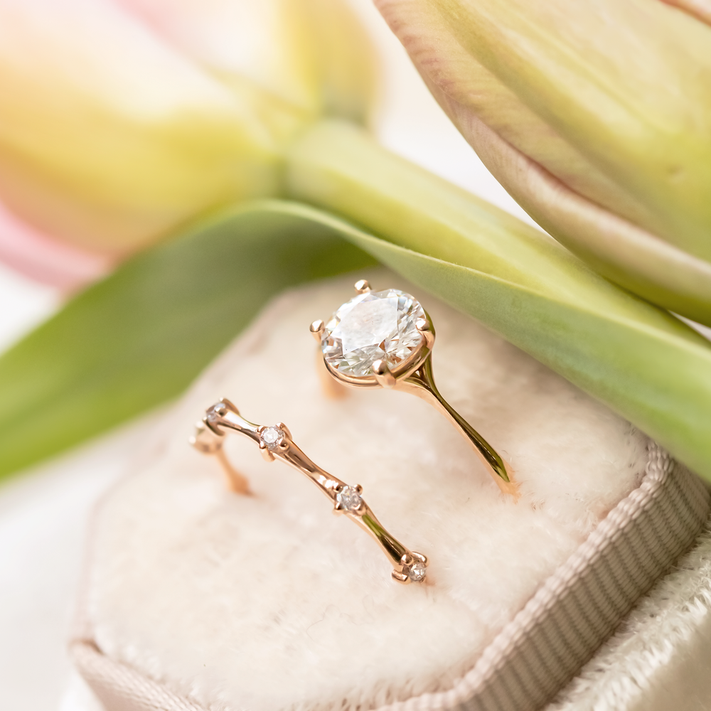 2 CT Round Three Stones Lab Grown Diamond Engagement Ring