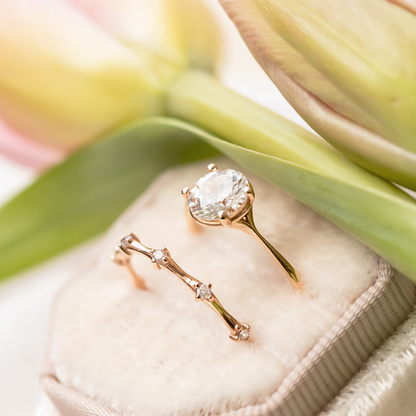 2 CT Round Three Stones Lab Grown Diamond Engagement Ring