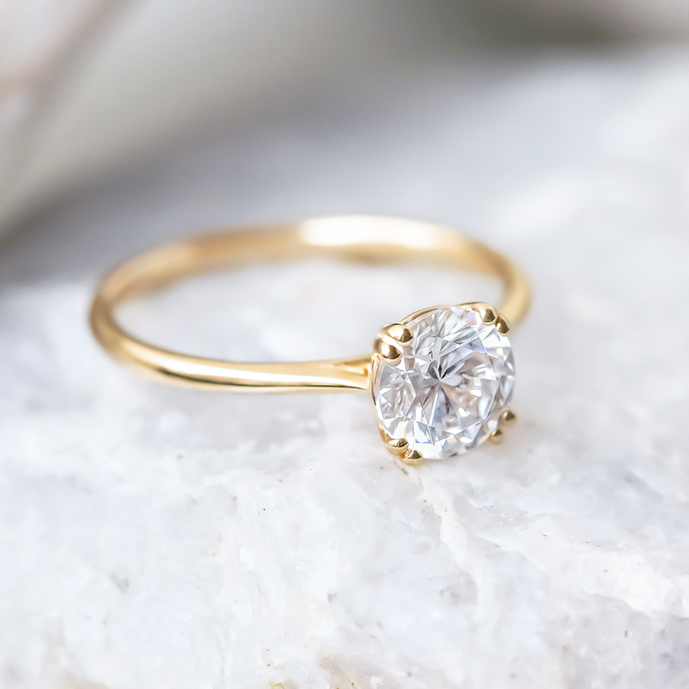 2 CT Round Three Stones Lab Grown Diamond Engagement Ring