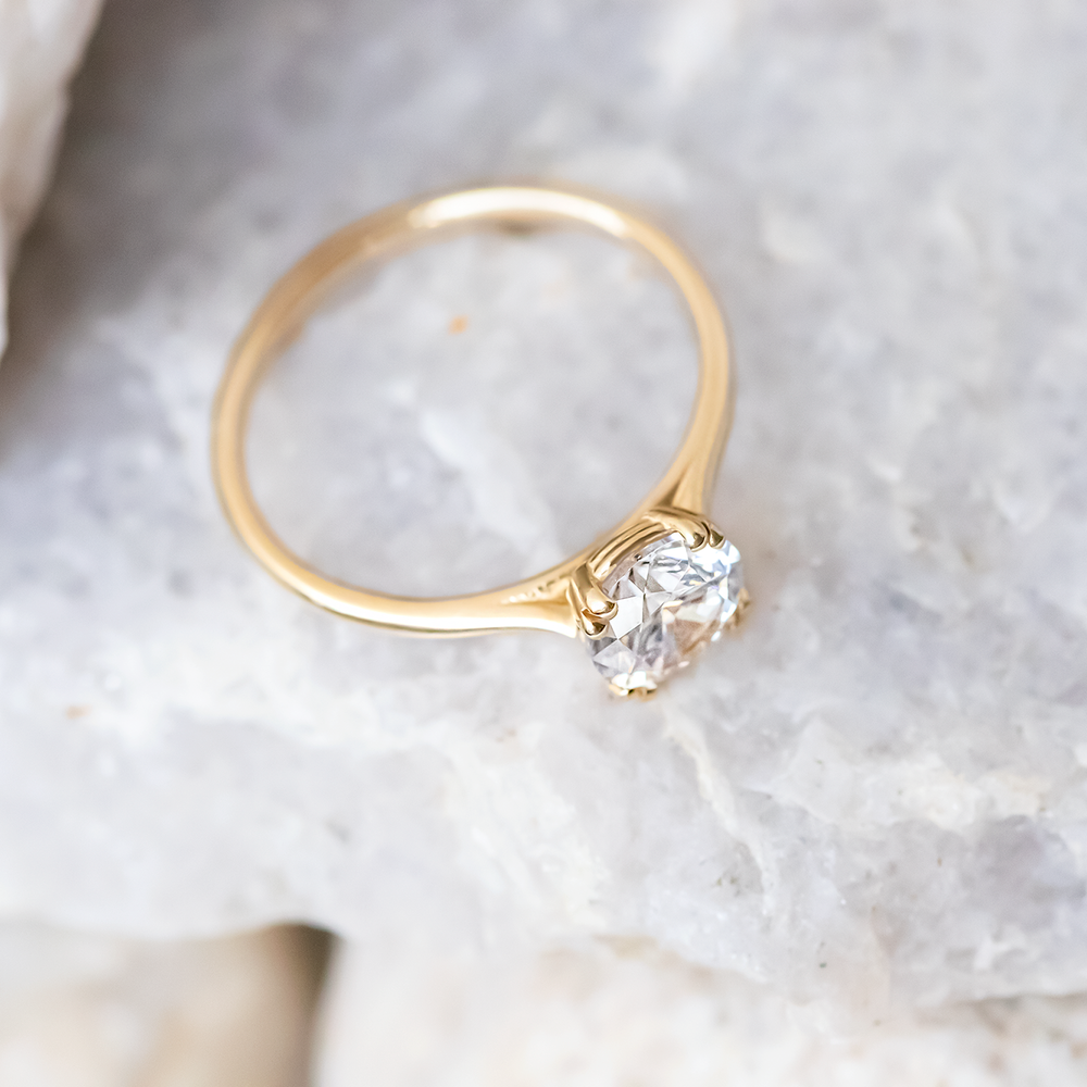 2 CT Round Three Stones Lab Grown Diamond Engagement Ring