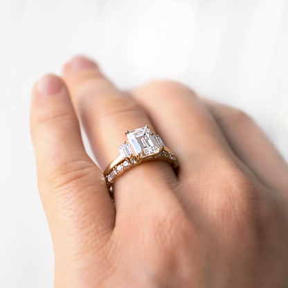 2 CT Round Three Stones Lab Grown Diamond Engagement Ring