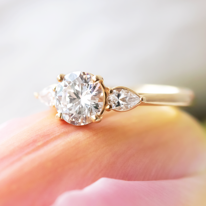 2 CT Round Three Stones Lab Grown Diamond Engagement Ring