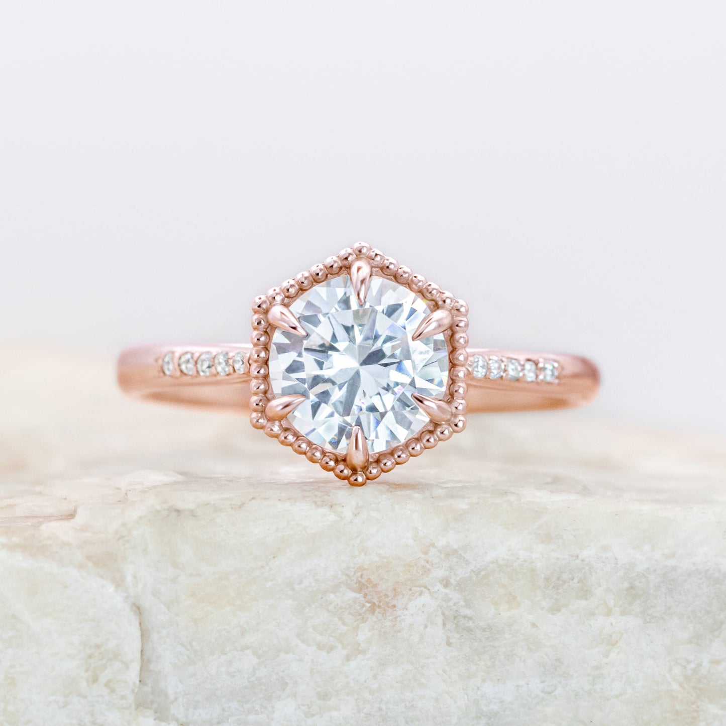 2 CT Round Three Stones Lab Grown Diamond Engagement Ring