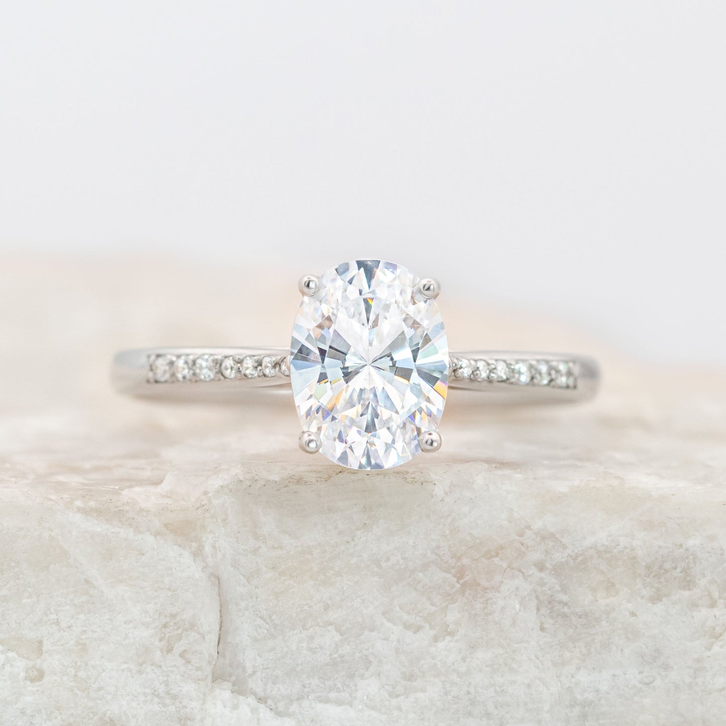 2 CT Round Three Stones Lab Grown Diamond Engagement Ring