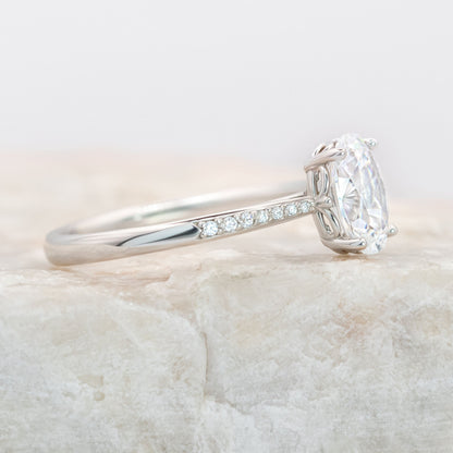 2 CT Round Three Stones Lab Grown Diamond Engagement Ring