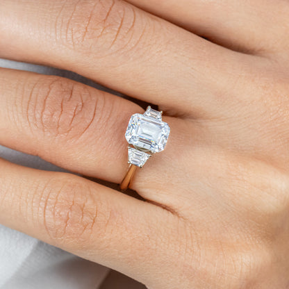 2 CT Round Three Stones Lab Grown Diamond Engagement Ring