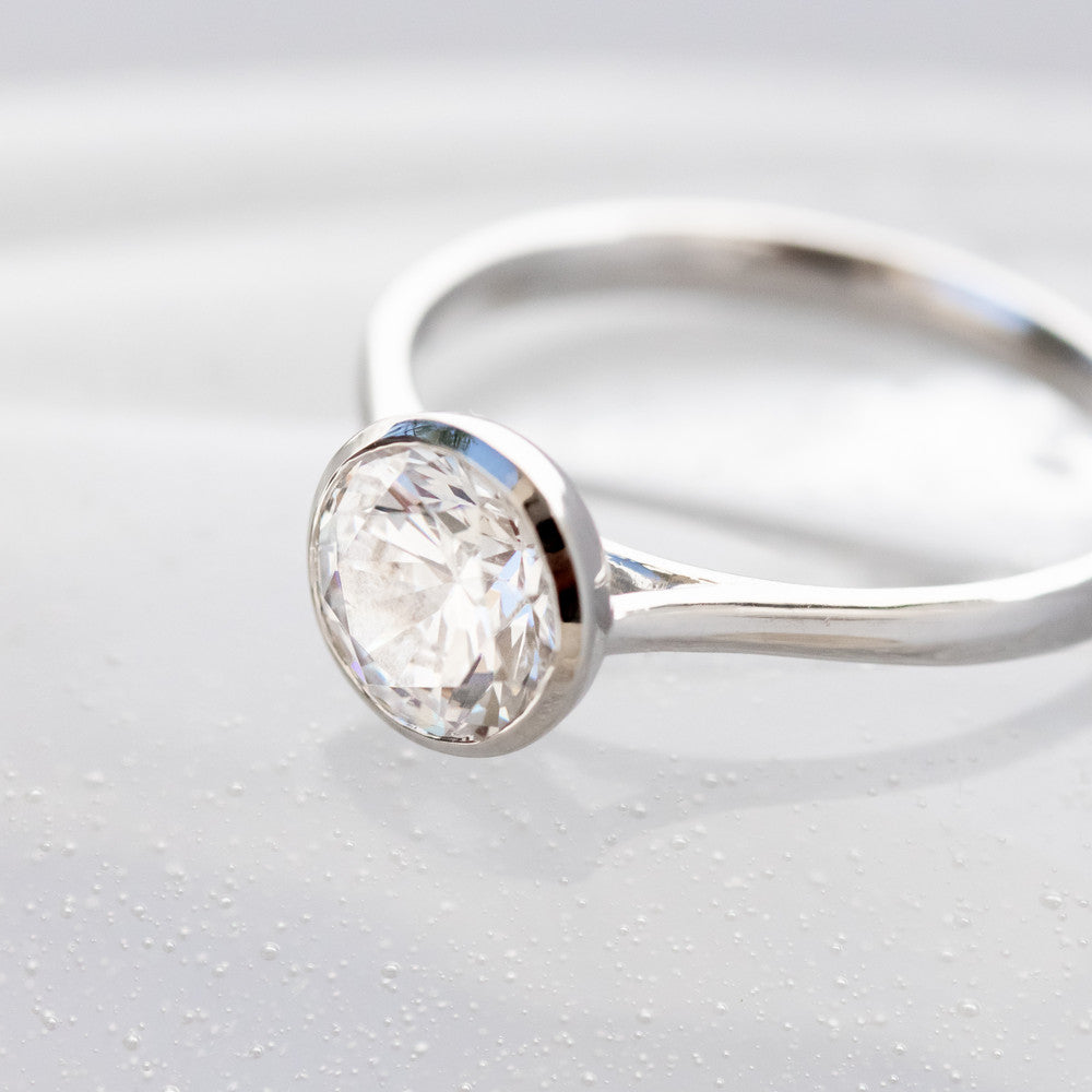 2 CT Round Three Stones Lab Grown Diamond Engagement Ring