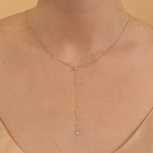 1.0 CT Round Bezel Solitaire Lab Grown Diamond Necklace