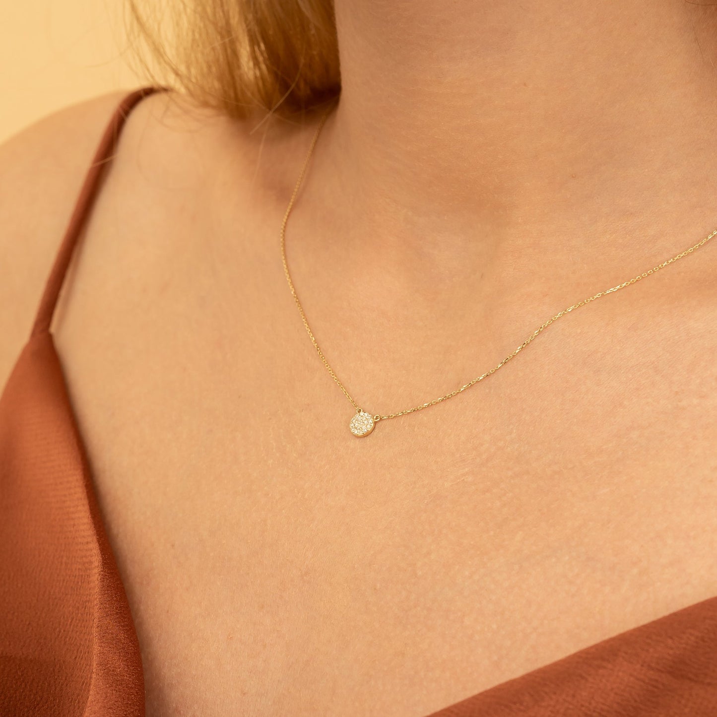1.0 CT Round Bezel Solitaire Lab Grown Diamond Necklace
