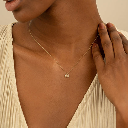 1.0 CT Round Bezel Solitaire Lab Grown Diamond Necklace