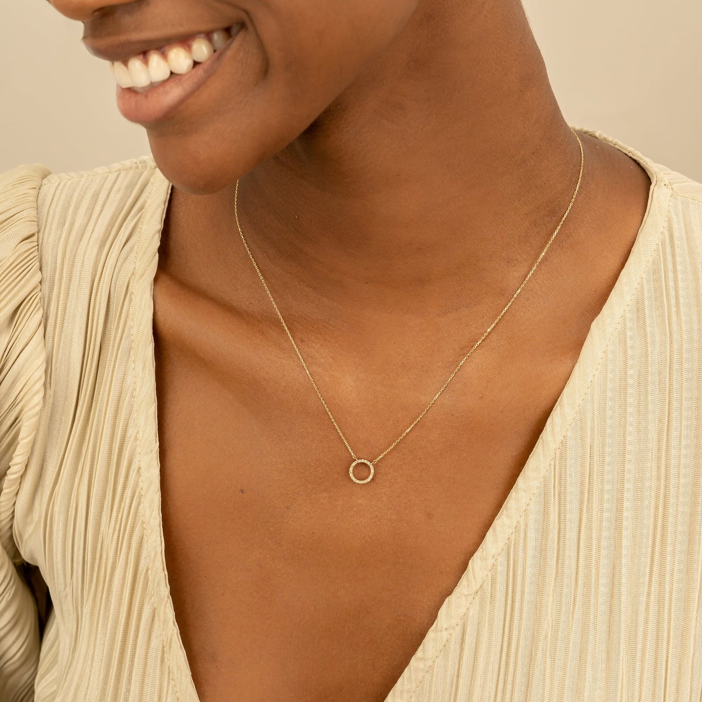 1.0 CT Round Bezel Solitaire Lab Grown Diamond Necklace