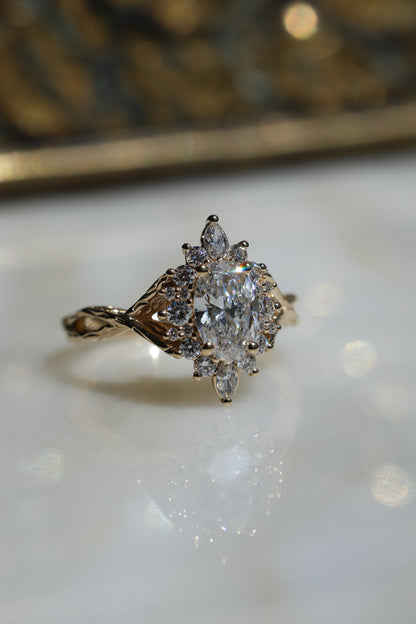 Round Swirl Semi Pave Engagement Ring – 1 CT Moissanite Diamond