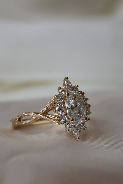 Round Swirl Semi Pave Engagement Ring – 1 CT Moissanite Diamond