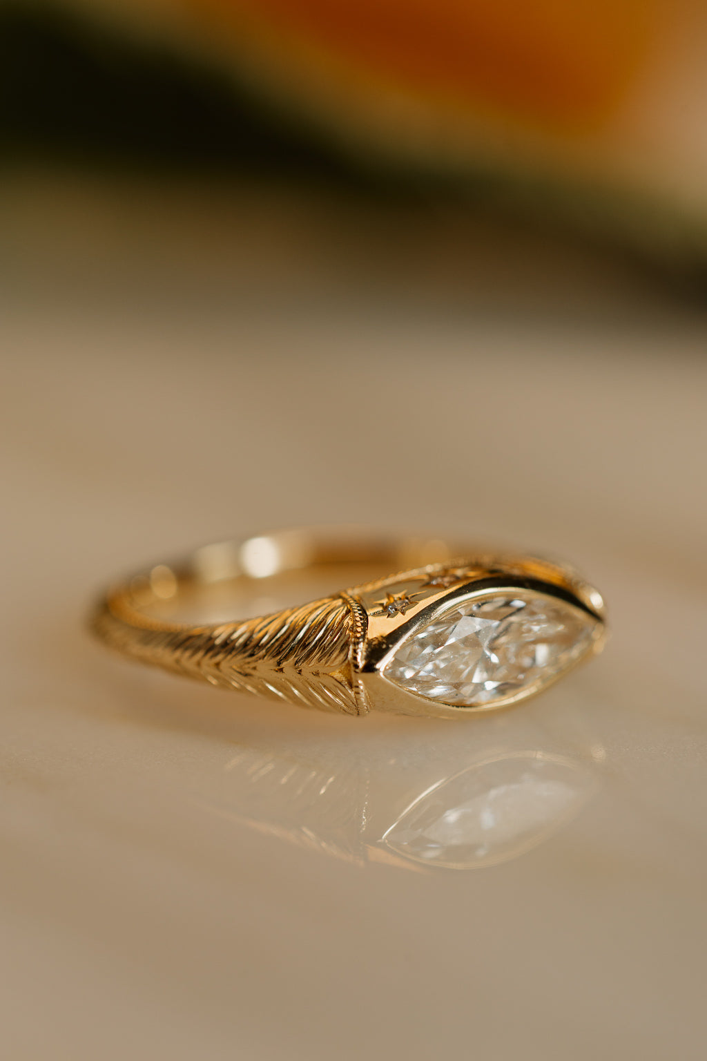 Round Swirl Semi Pave Engagement Ring – 1 CT Moissanite Diamond