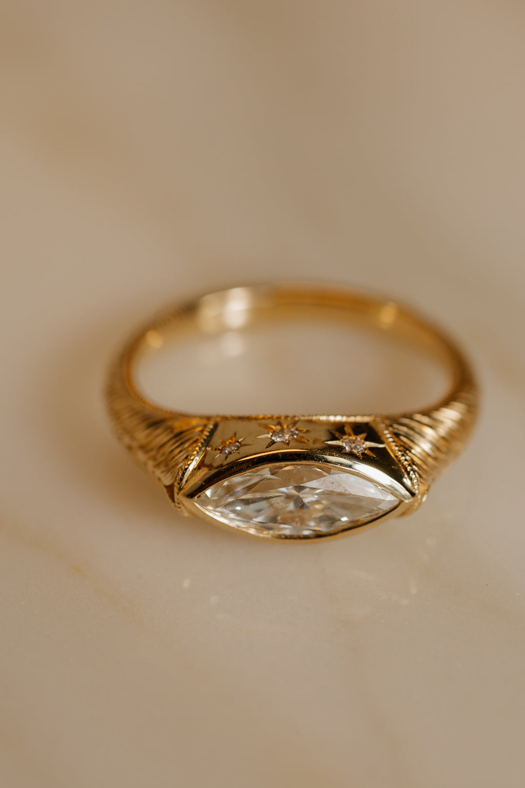 Round Swirl Semi Pave Engagement Ring – 1 CT Moissanite Diamond