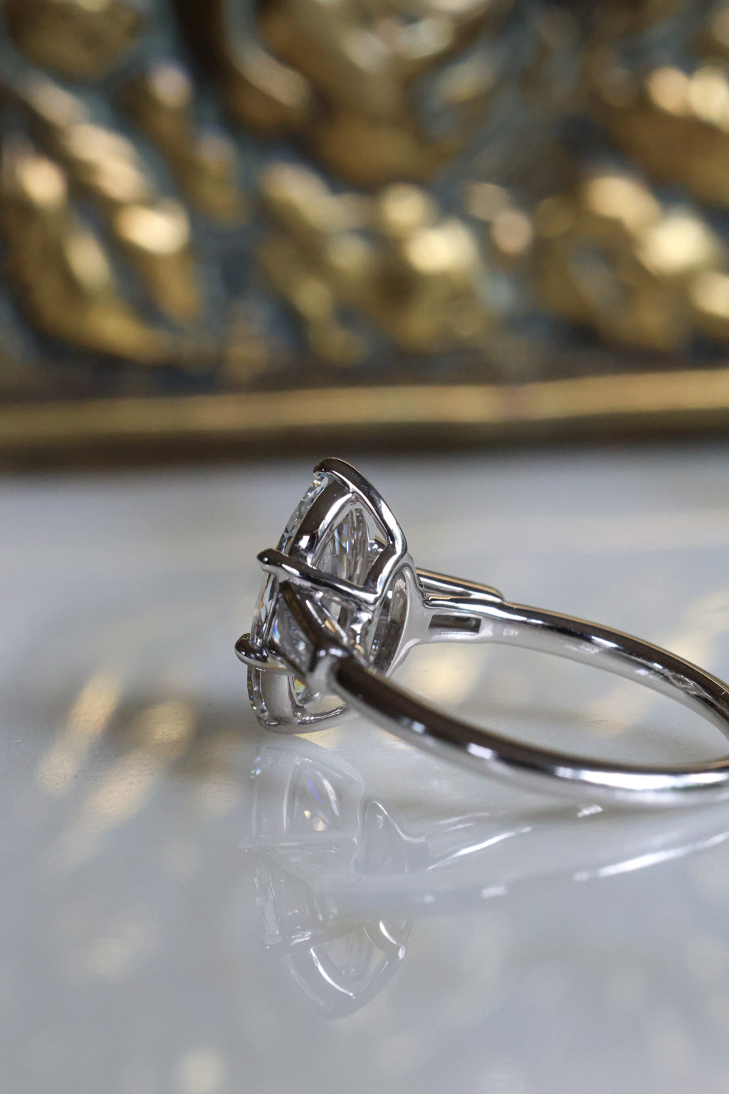 Round Swirl Semi Pave Engagement Ring – 1 CT Moissanite Diamond
