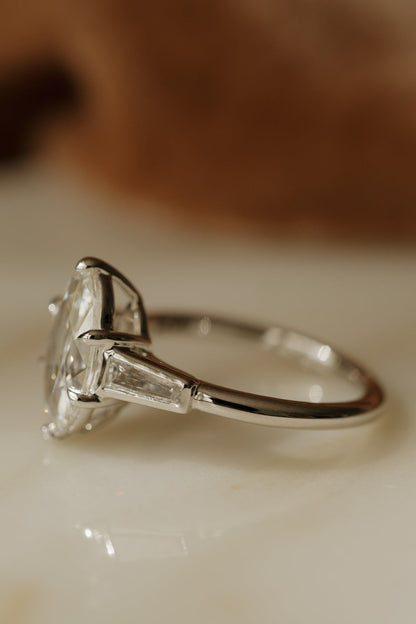 Round Swirl Semi Pave Engagement Ring – 1 CT Moissanite Diamond