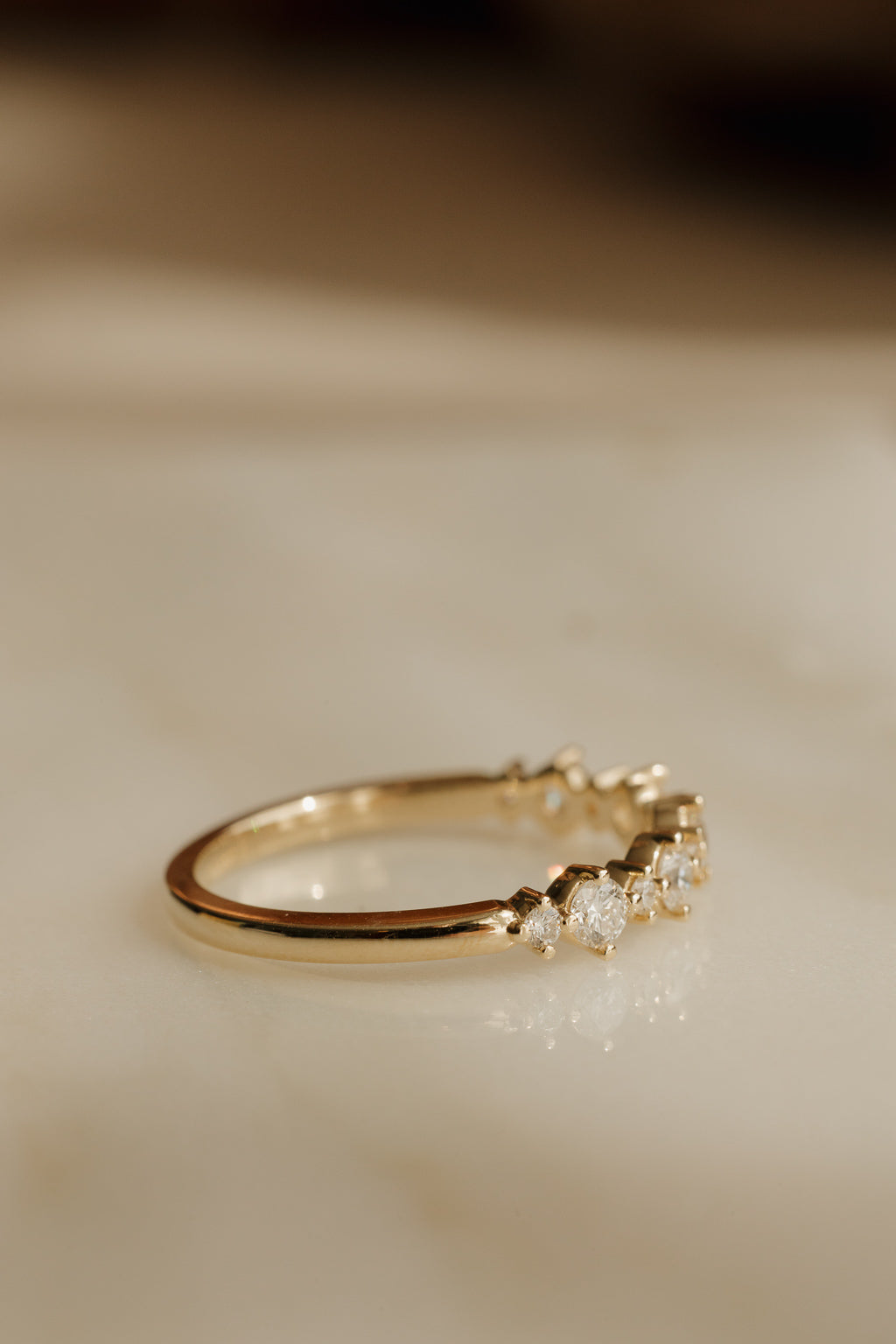 0.13 TCW Round Twisted Moissanite Wedding Band