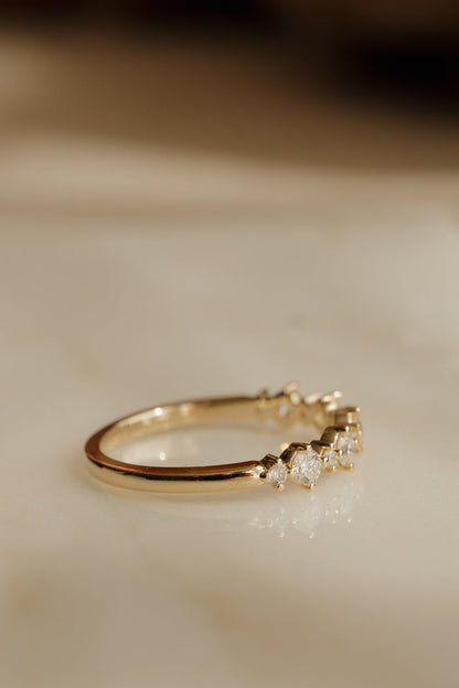 0.13 TCW Round Twisted Moissanite Wedding Band