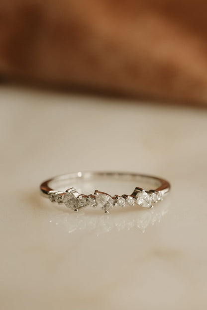 0.13 TCW Round Twisted Moissanite Wedding Band