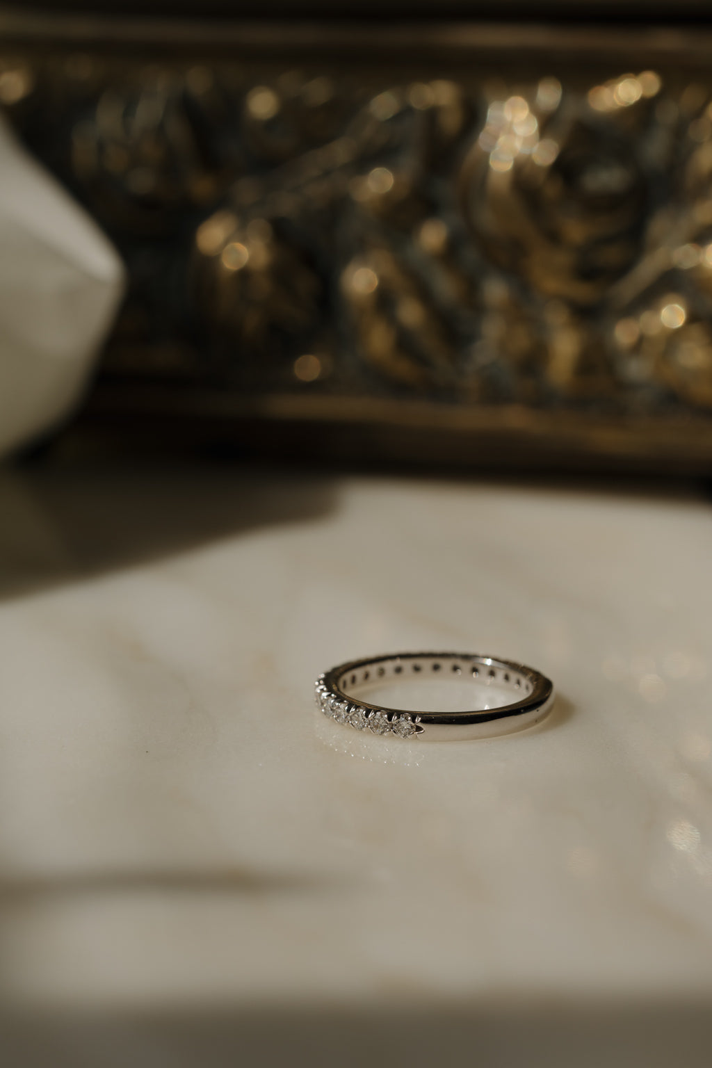 0.13 TCW Round Twisted Moissanite Wedding Band