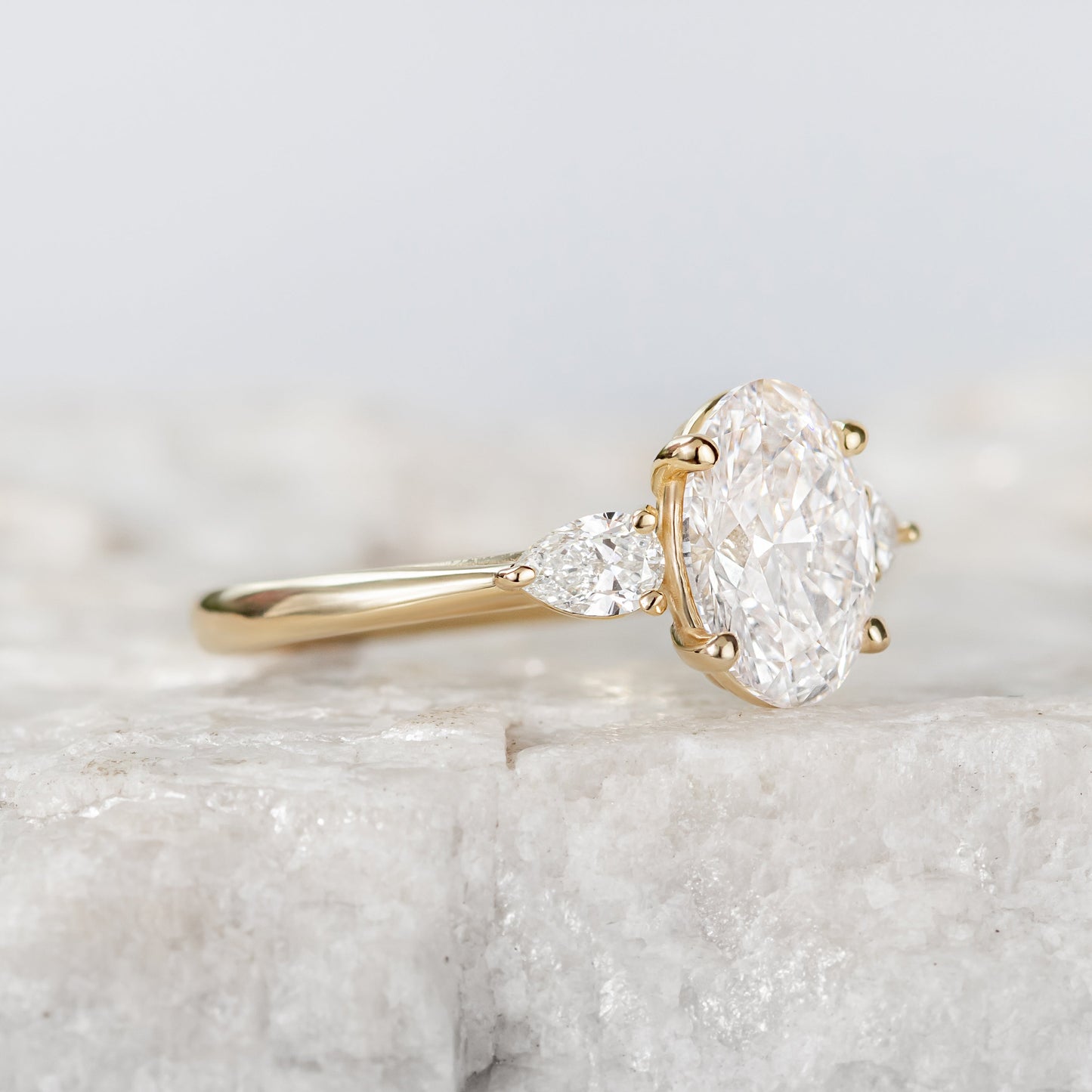 2 CT Round Three Stones Lab Grown Diamond Engagement Ring
