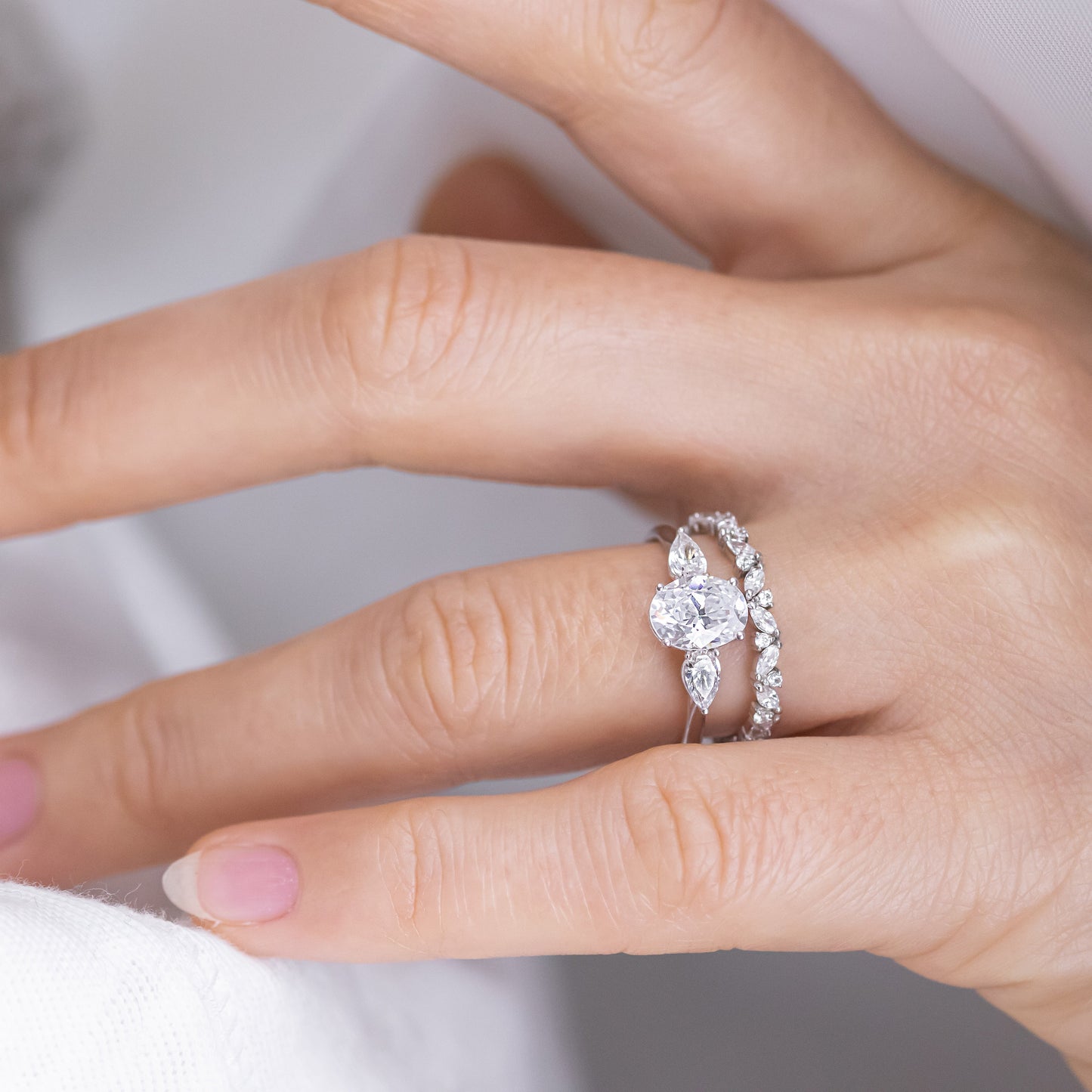 2 CT Round Three Stones Lab Grown Diamond Engagement Ring