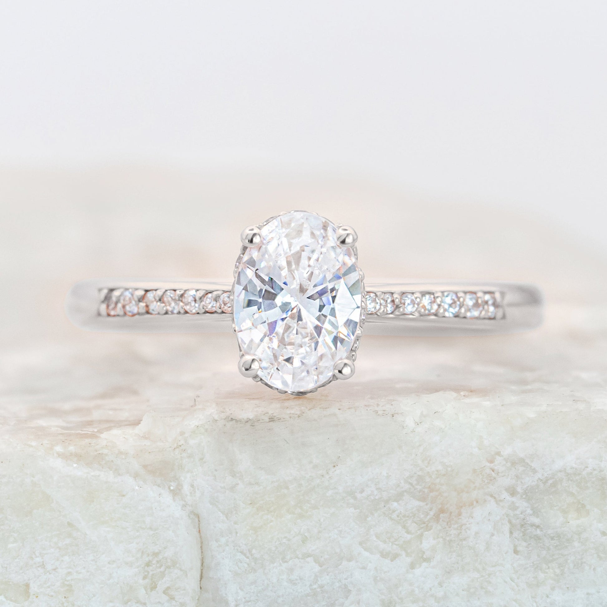 2 CT Round Three Stones Lab Grown Diamond Engagement Ring