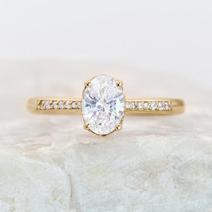 2 CT Round Three Stones Lab Grown Diamond Engagement Ring