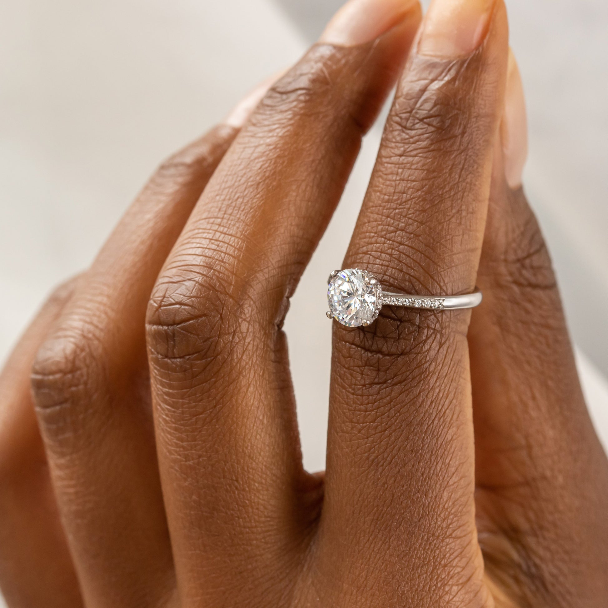 2 CT Round Three Stones Lab Grown Diamond Engagement Ring