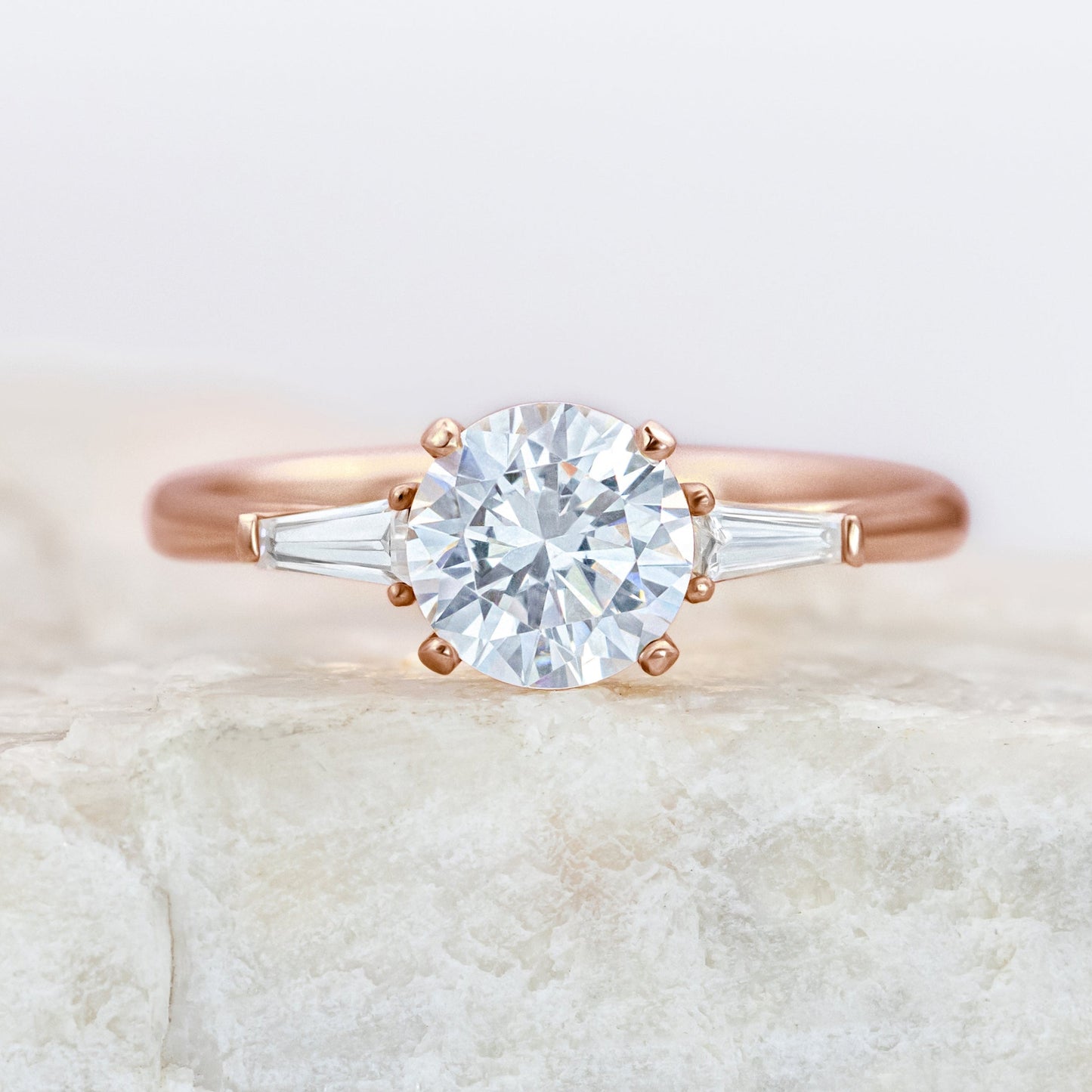 2 CT Round Three Stones Lab Grown Diamond Engagement Ring