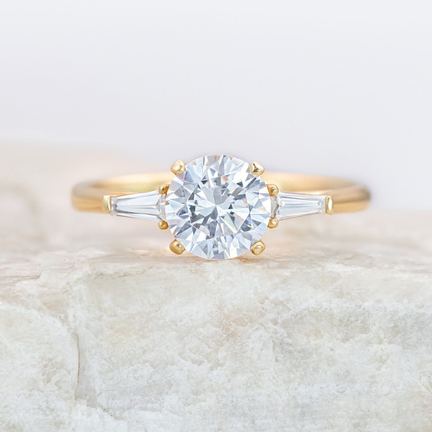 2 CT Round Three Stones Lab Grown Diamond Engagement Ring