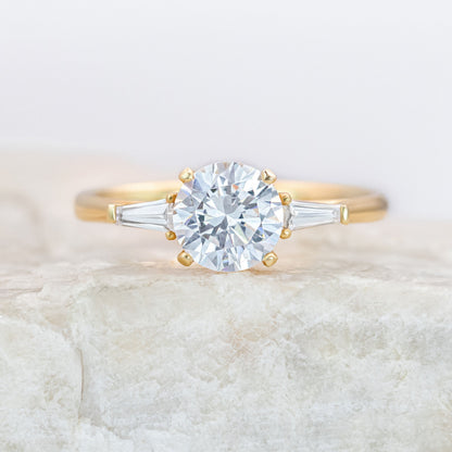 2 CT Round Three Stones Lab Grown Diamond Engagement Ring