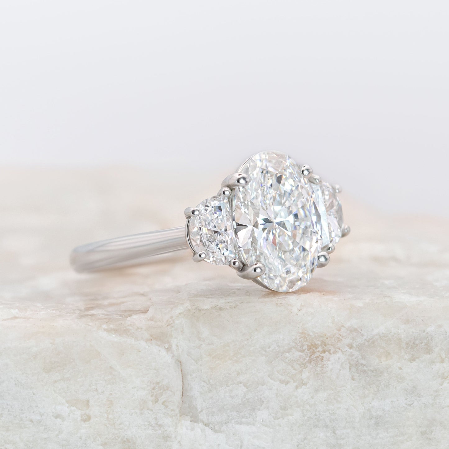 2 CT Round Three Stones Lab Grown Diamond Engagement Ring