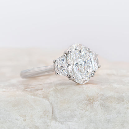 2 CT Round Three Stones Lab Grown Diamond Engagement Ring