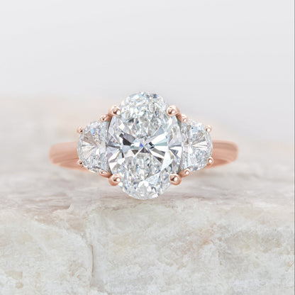 2 CT Round Three Stones Lab Grown Diamond Engagement Ring