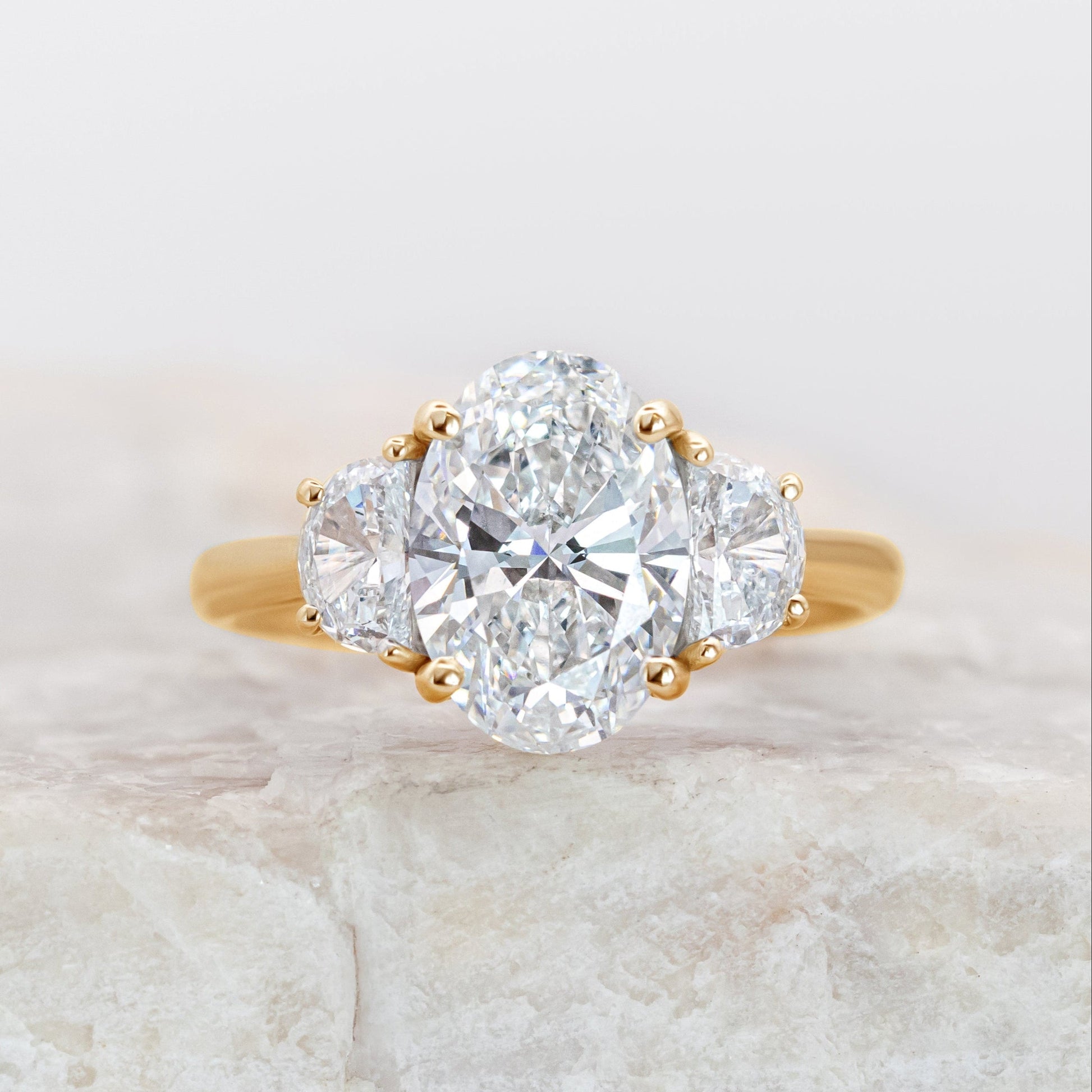 2 CT Round Three Stones Lab Grown Diamond Engagement Ring