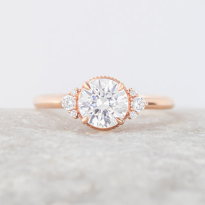 2 CT Round Three Stones Lab Grown Diamond Engagement Ring