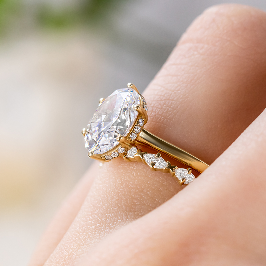 2 CT Round Three Stones Lab Grown Diamond Engagement Ring