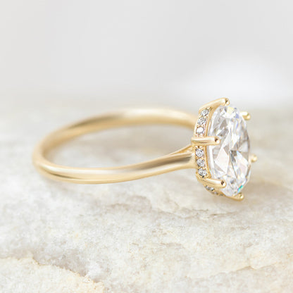 2 CT Round Three Stones Lab Grown Diamond Engagement Ring