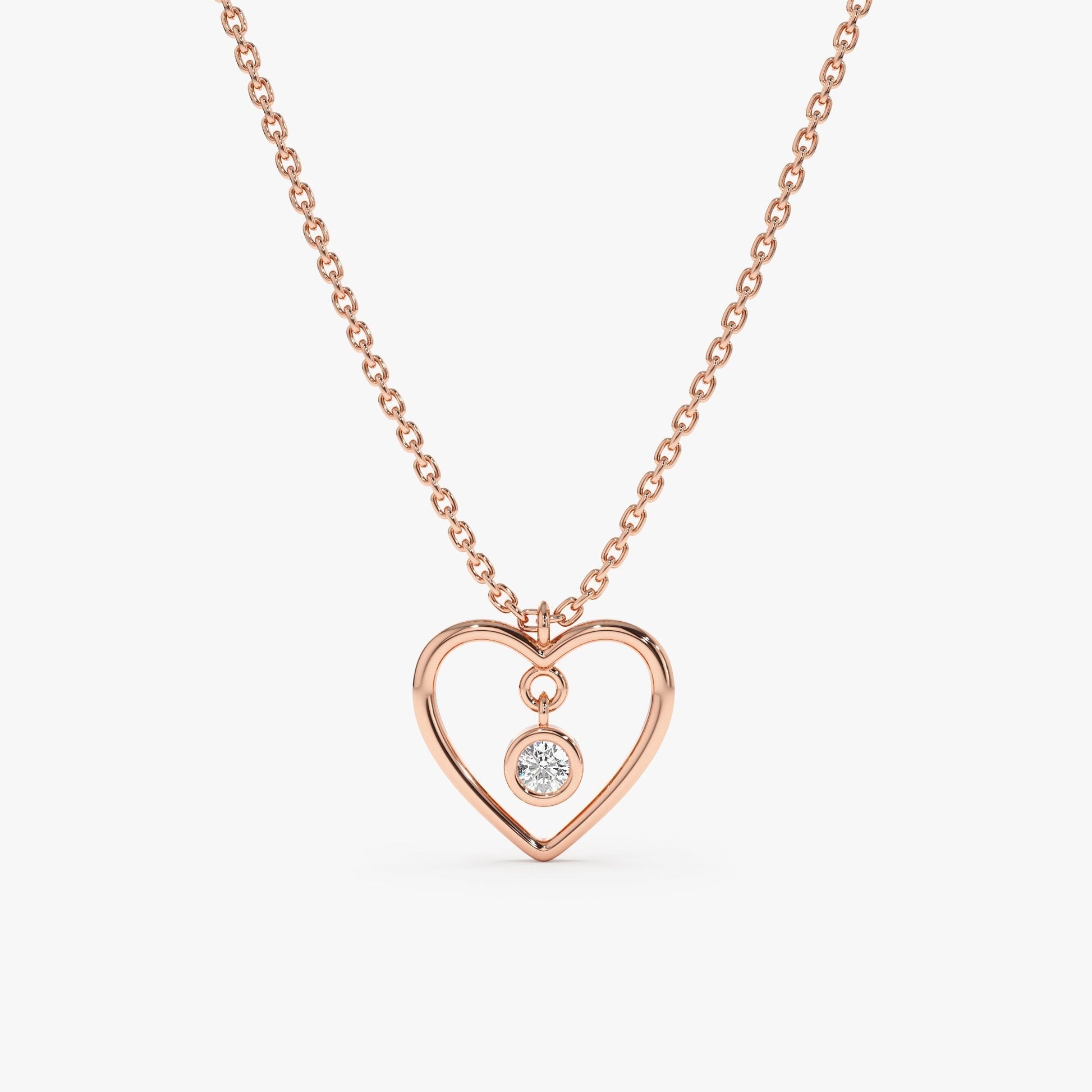 1.0 CT Round Bezel Solitaire Lab Grown Diamond Necklace