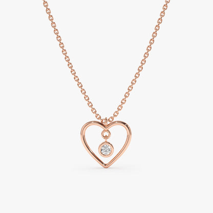 1.0 CT Round Bezel Solitaire Lab Grown Diamond Necklace