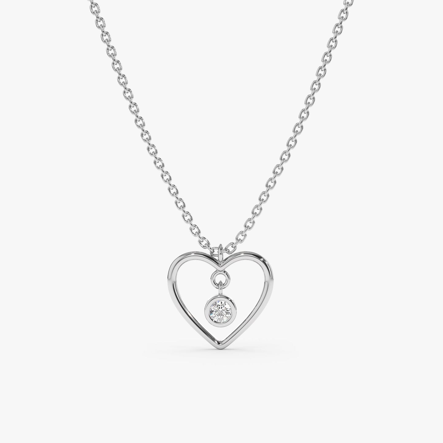1.0 CT Round Bezel Solitaire Lab Grown Diamond Necklace