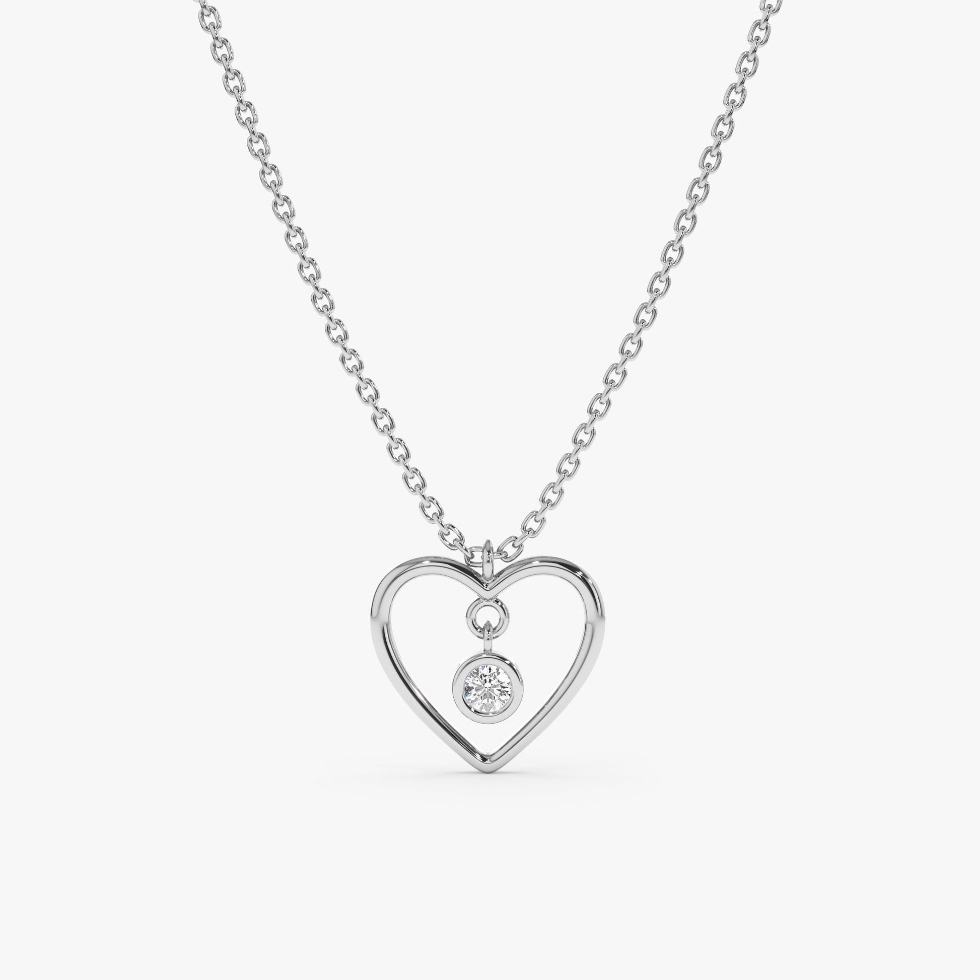 1.0 CT Round Bezel Solitaire Lab Grown Diamond Necklace