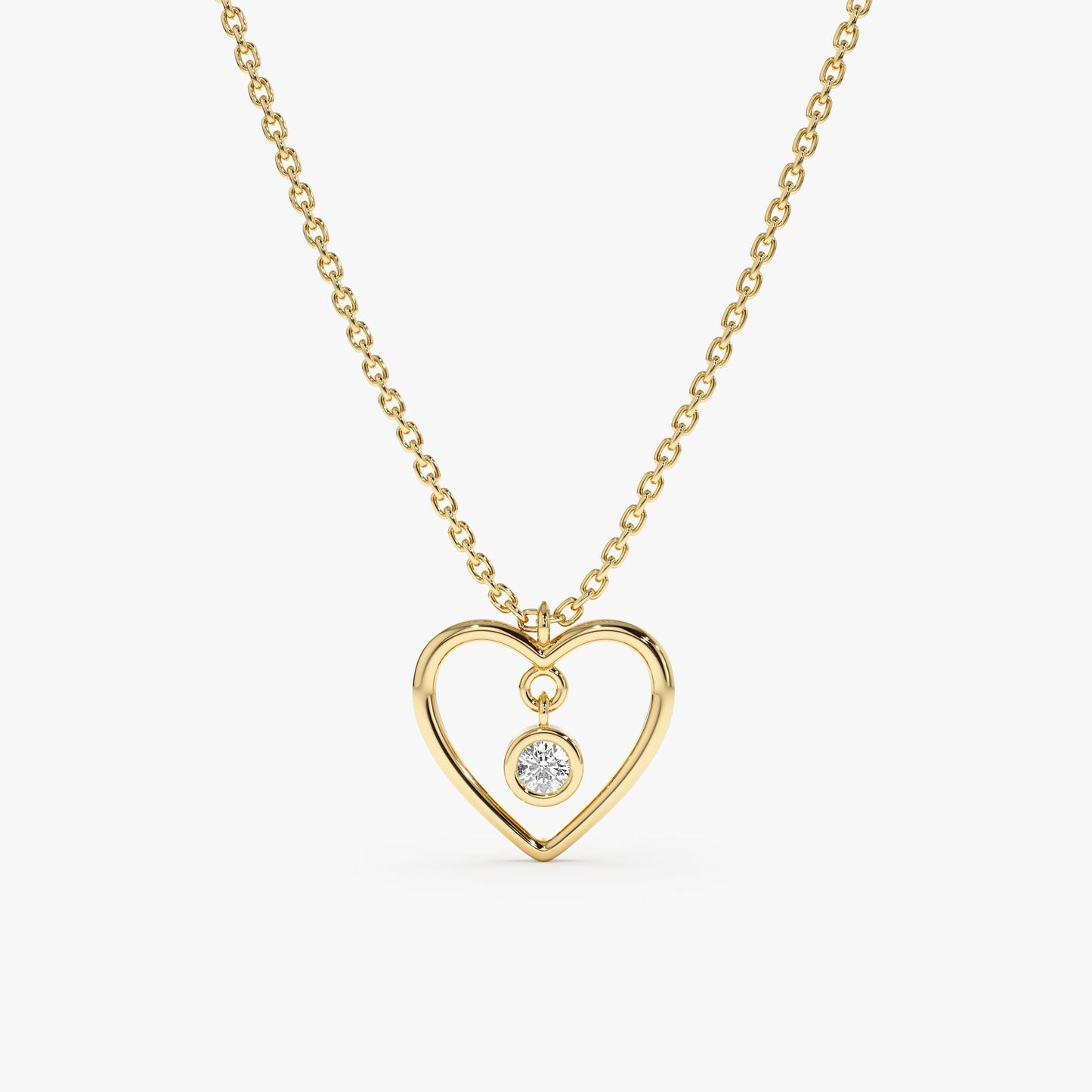 1.0 CT Round Bezel Solitaire Lab Grown Diamond Necklace
