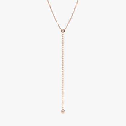 1.0 CT Round Bezel Solitaire Lab Grown Diamond Necklace