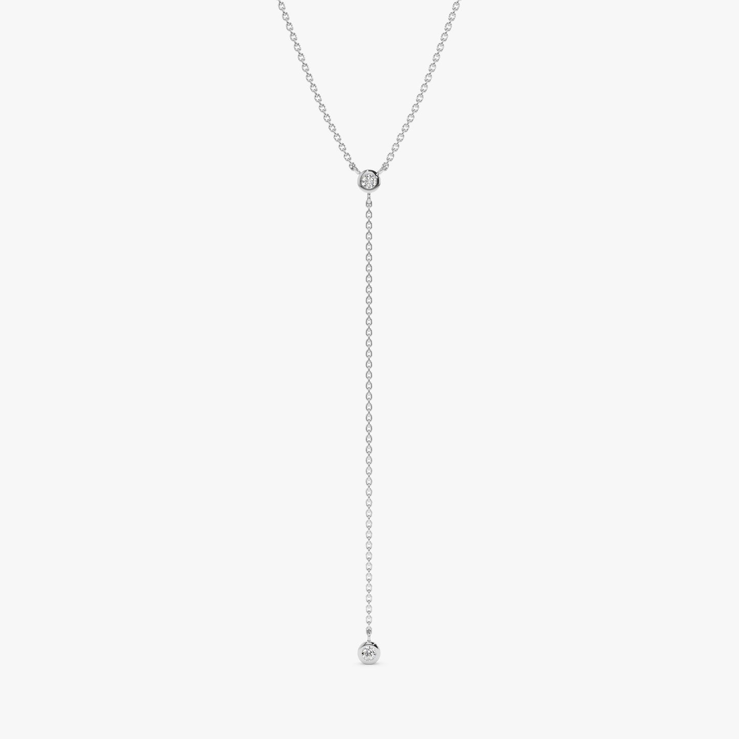 1.0 CT Round Bezel Solitaire Lab Grown Diamond Necklace