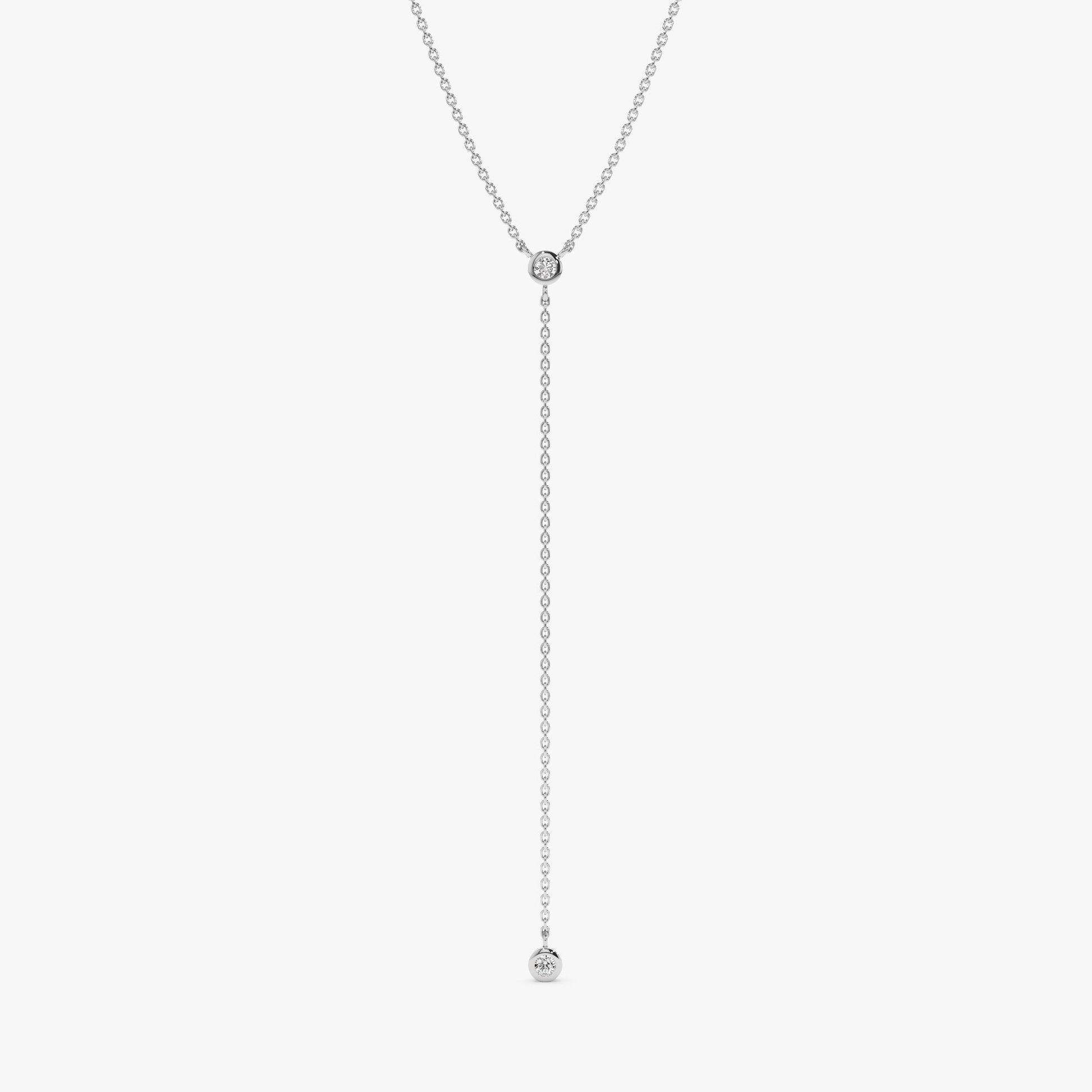 1.0 CT Round Bezel Solitaire Lab Grown Diamond Necklace