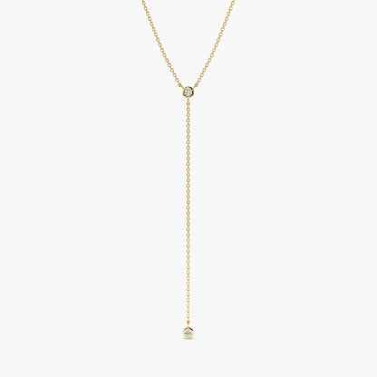 1.0 CT Round Bezel Solitaire Lab Grown Diamond Necklace